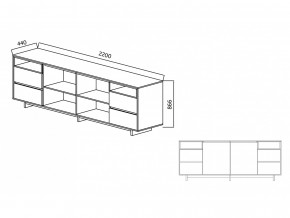 Комодино Moderno-2200 Ф6 в Ижевске - izhevsk.magazinmebel.ru | фото - изображение 4