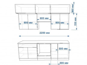 Кухонный гарнитур арт 1 Тальк Дуб сонома 2200 мм в Ижевске - izhevsk.magazinmebel.ru | фото - изображение 2