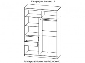 Шкаф-купе Альянс 15 комплект зеркал №2 в Ижевске - izhevsk.magazinmebel.ru | фото - изображение 2